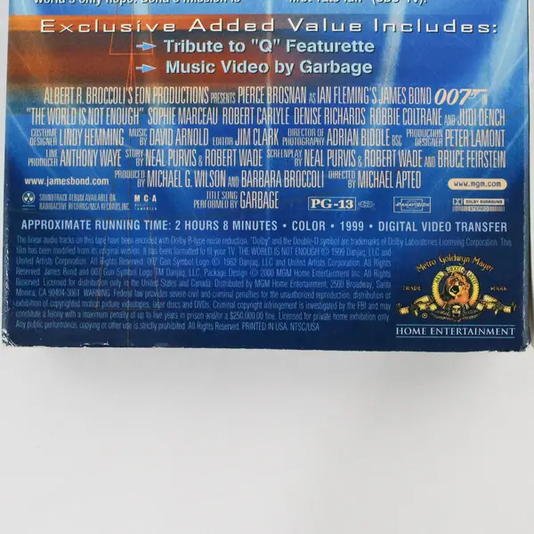 The World Is Not Enough James Bond VHS Tape 1999, #208103