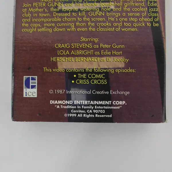 Vintage Peter Gunn TV Classics VHS Tape 1987 (The Comic and Criss Cross) B&W