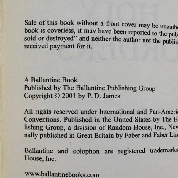 Death in Holy Orders by P.D. James - 2001 Vintage