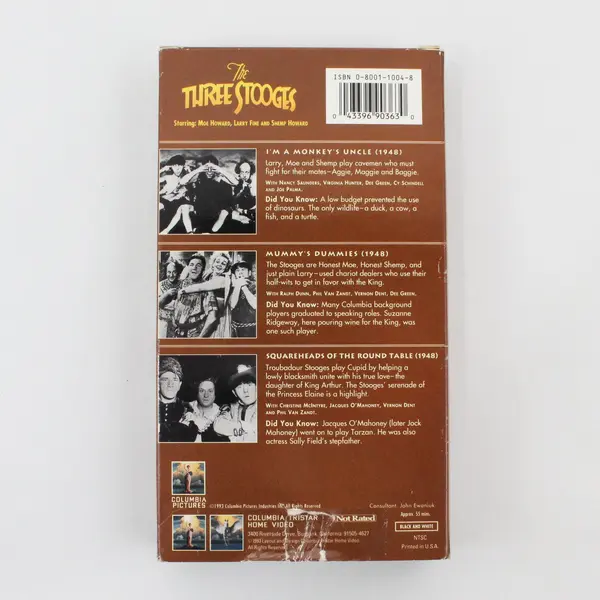 Three Stooges I'm a Monkey's Uncle VHS 1993 B&W Columbia