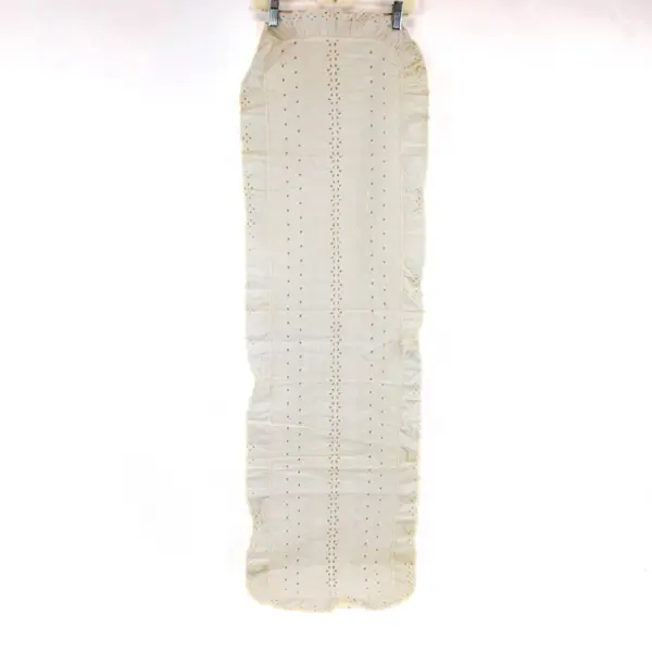 Vintage White Cotton Eyelet Lace Table Runner Ruffled Edge 72x14