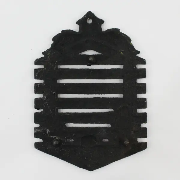 Vintage Cast Iron Motto Trivet "I Was Behind Before" Hot Plate 1960's