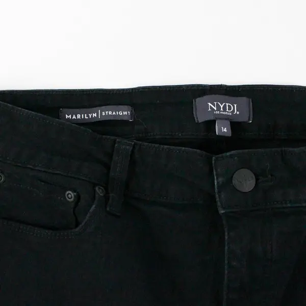 NYDJ Marilyn Black Straight Leg Jeans Women's Size 14