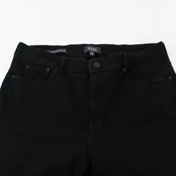 NYDJ Marilyn Black Straight Leg Jeans Women's Size 14