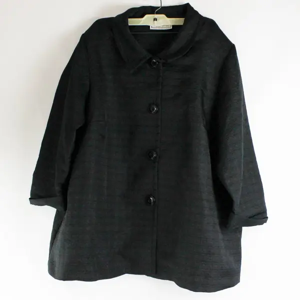 George Simonton Simonton Says Women's Black Button-Front Jacket Sz 18