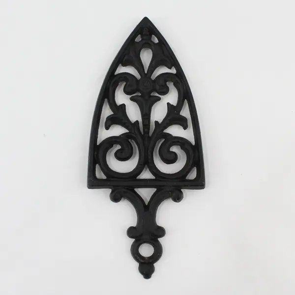 Vintage Cast Iron "Sad Iron" Trivet, Spade/Arrow-Shaped Silhouette Hot Plate 