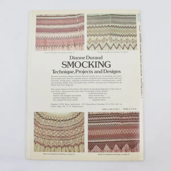 1979 Vintage Smocking: Technique, Projects, and Designs by Dianne Durand (Dover)