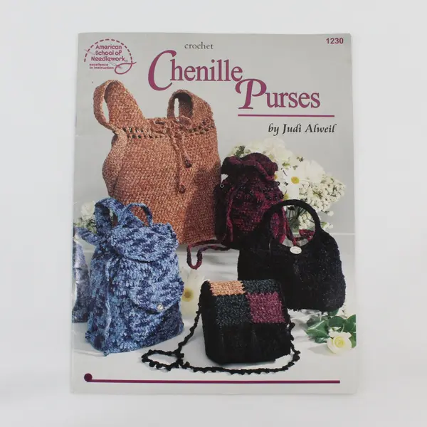 1996 American School of Needlework Crochet Booklet Chenille Purses 1230