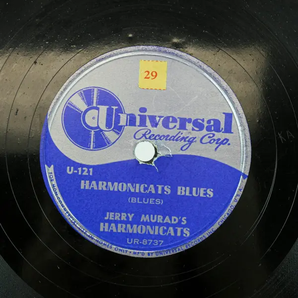 Jerry Murad's Harmonicats Blues/Hair of Gold 10" Shellac 78 RPM Record U-121