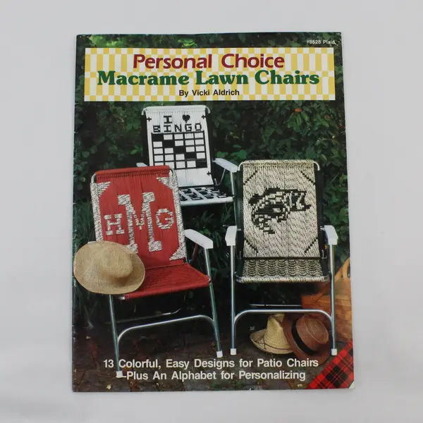 1990 Plaid Personal Choice Macrame Lawn Chair Pattern Booklet #8528