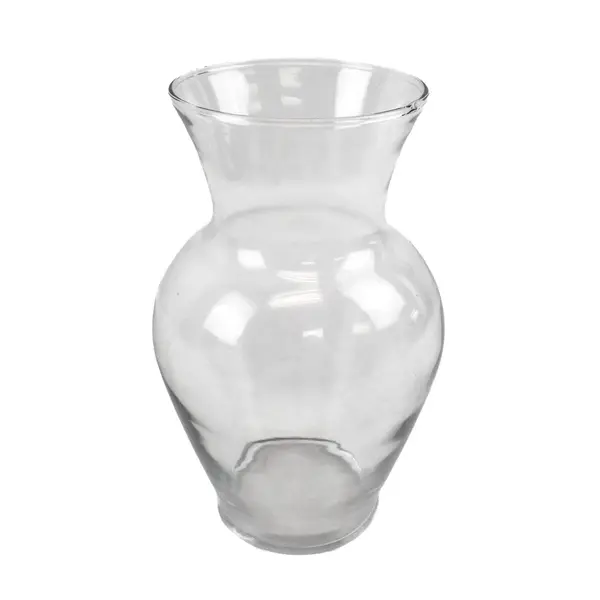 Clear Glass Vase Hourglass Shape  7'' Flower Holder Decor