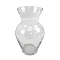 Clear Glass Vase Hourglass Shape  7'' Flower Holder Decor