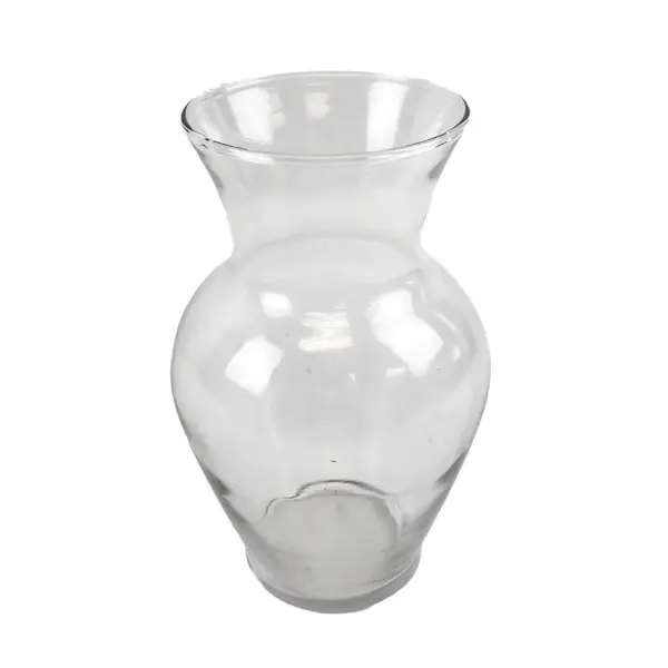 Clear Glass Vase Hourglass Shape  7'' Flower Holder Decor