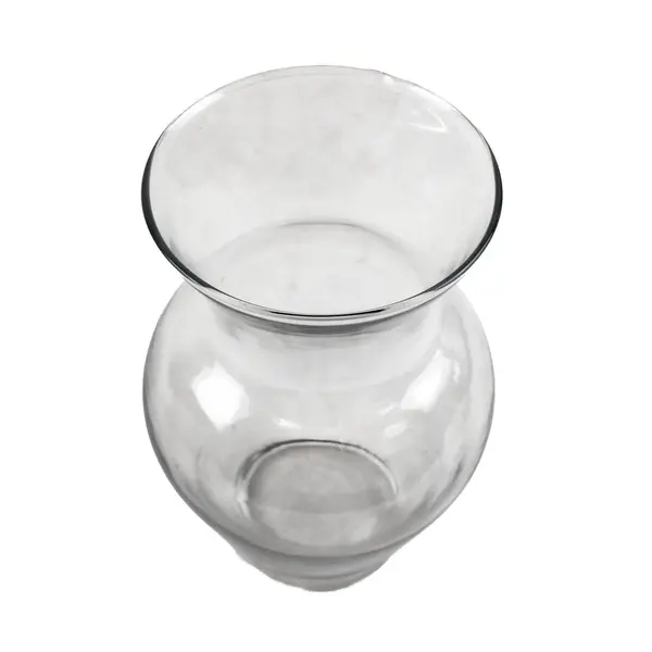 Clear Glass Vase Hourglass Shape  7'' Flower Holder Decor