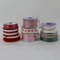 Lot of 9 Partial Ribbon Rolls Offray Cleo Celebrate It Jo-Ann Holiday