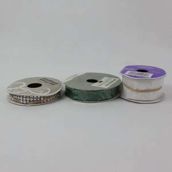 Lot of 9 Partial Ribbon Rolls Offray Cleo Celebrate It Jo-Ann Holiday