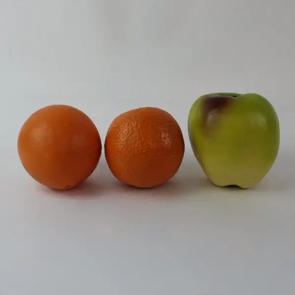 Lot of 3 Artificial Decorative Fruit: 1 Apple, 2 Oranges