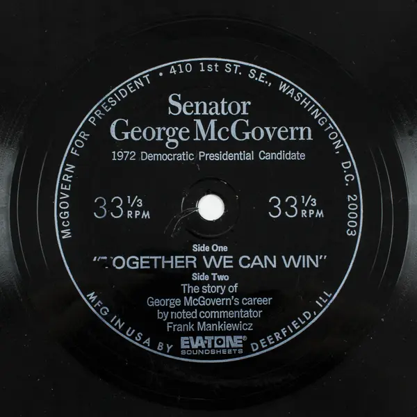 Eatone Soundsheets McGovern Together We Can Win Smithsonian Flexi-Disc 33⅓ RPM