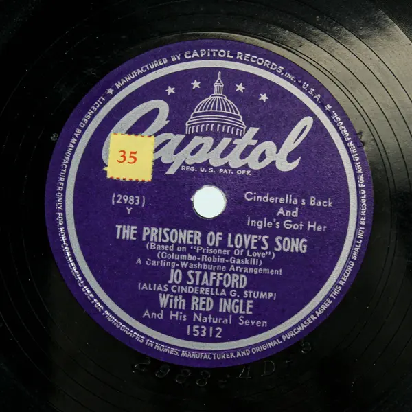 Jo Stafford 15312 The Prisoner of Love’s Song/The Traveling Salesman Polka