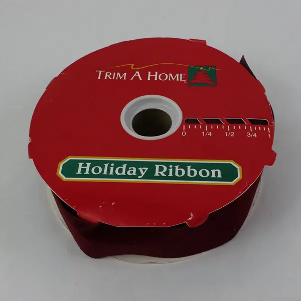 Vintage Trim A Home Burgundy Velvet Holiday Ribbon Spool, 2"W, 75 ft. 