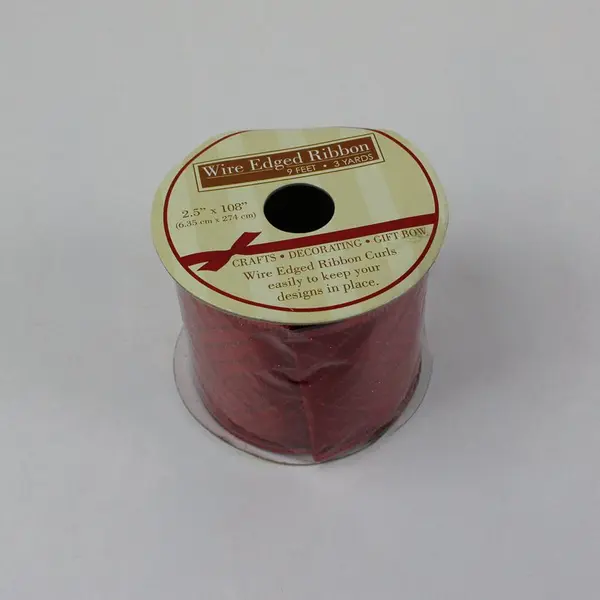 Lot of 3 Holiday Wired Edge Ribbon: Sparkling Red, Gold & Cream, Asstd. New  