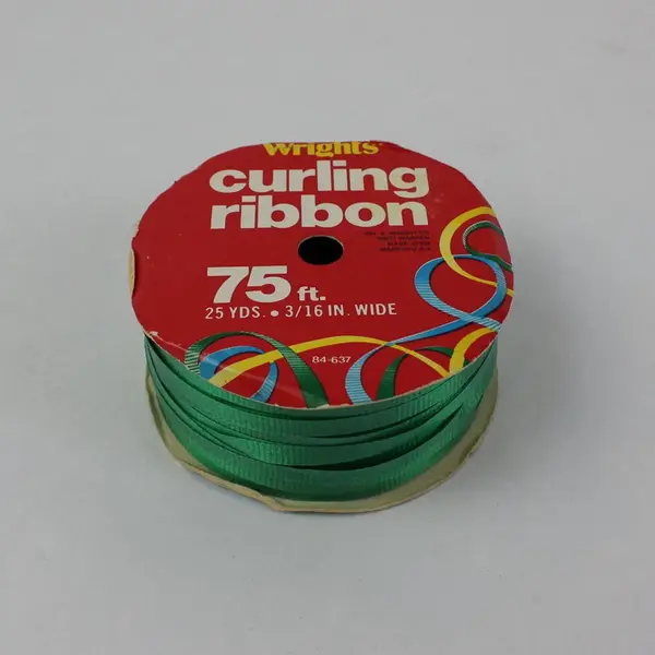 Lot of 4 Curling Ribbon Spools Gif-Tye C&G Wrights Holiday Red Green