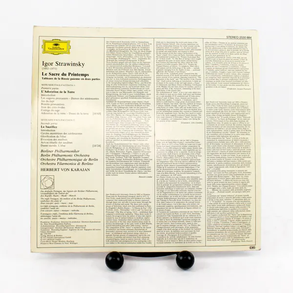 Igor Stravinsky Le Sacre du Printemps LP Karajan Berliner DG 2530 884
