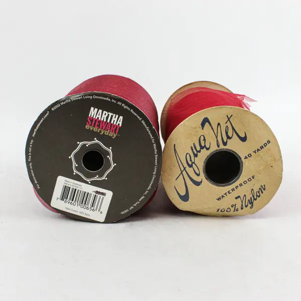 Lot of 2 Red Holiday Netting Garland Spools Martha Stewart Aqua Net