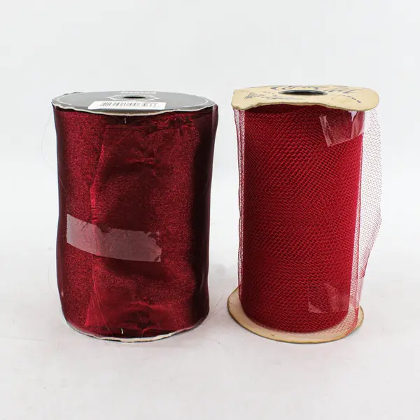 Lot of 2 Red Holiday Netting Garland Spools Martha Stewart Aqua Net