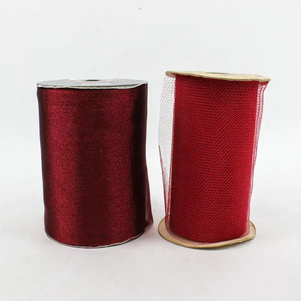 Lot of 2 Red Holiday Netting Garland Spools Martha Stewart Aqua Net