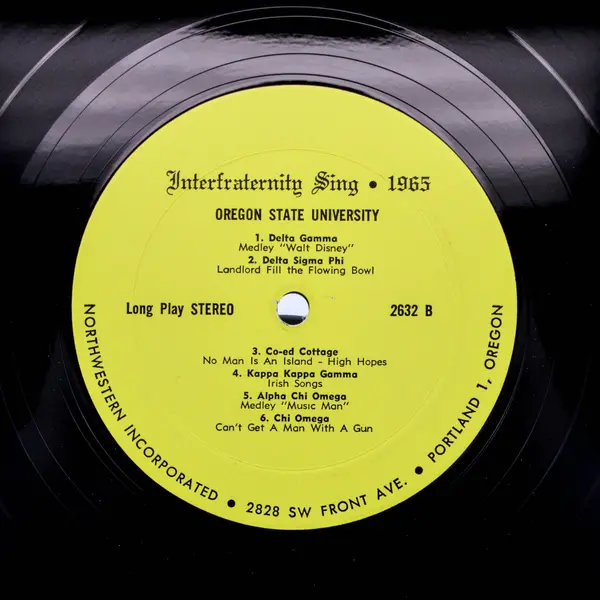 1965 Northwestern Inc 2632 Stereophonic Interfraternity Sing Oregon State LP