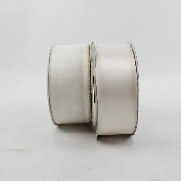 Lot of 2 White Vintage Ribbon Spools McGinley Mills Satin Charme Bord