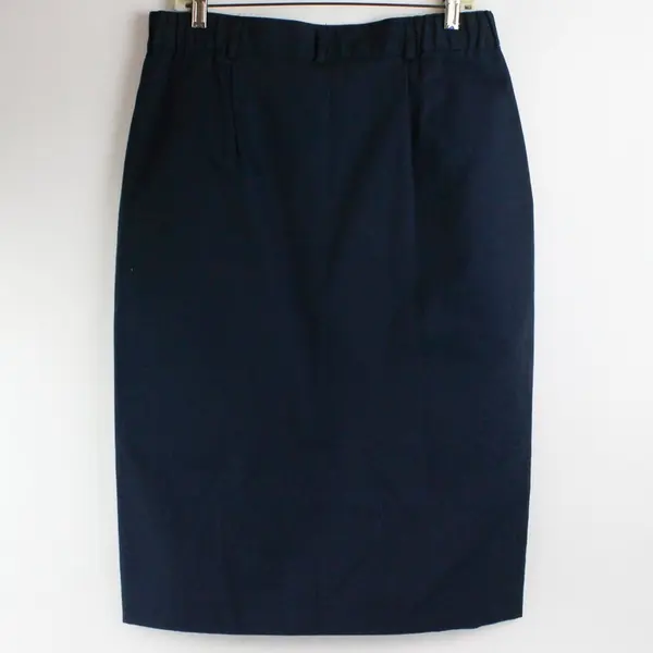 EHL W2372M Vintage Navy 100% Cotton Button-Front Midi Pencil Skirt Women's 16