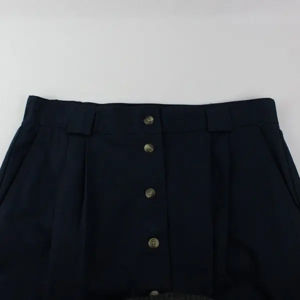 EHL W2372M Vintage Navy 100% Cotton Button-Front Midi Pencil Skirt Women's 16