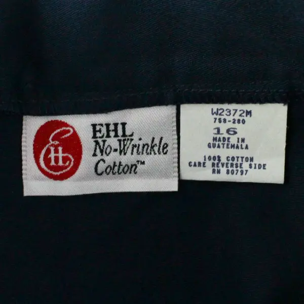 EHL W2372M Vintage Navy 100% Cotton Button-Front Midi Pencil Skirt Women's 16