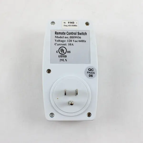 Wireless Remote Control Outlet Switch Plug-In Receiver Without Handheld Remote