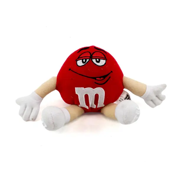 Red M&M's Plush Toy Stuffed Character Bendable Arms Advertising Collectible