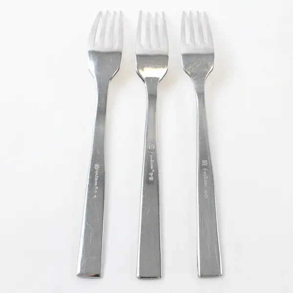 Lot of 3 Fortessa Stainless Steel Dinner Forks 8.5 in Unknown Pattern