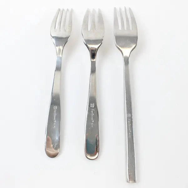 Lot of 3 Mixed Fortessa Stainless Steel Forks Unknown Patterns