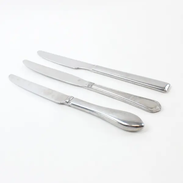 Lot of 3 Mixed Brand Stainless Steel Dinner Knives International China Fortessa