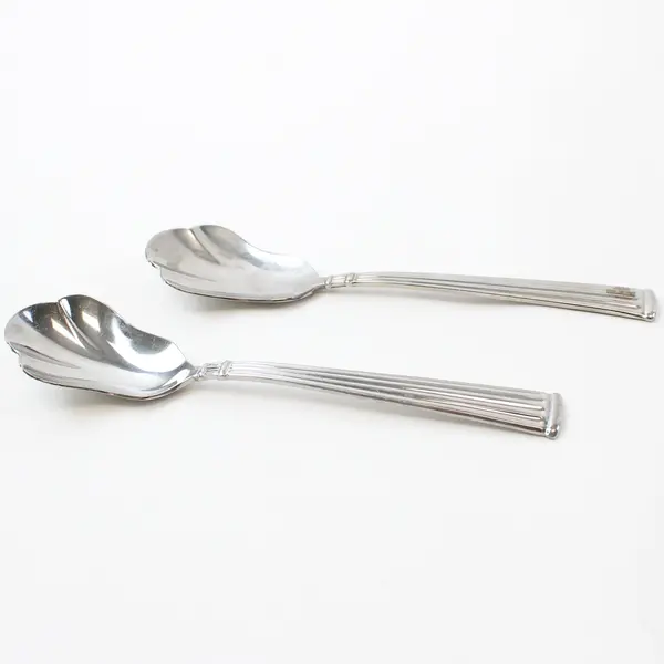 Lot of 2 Pfaltzgraff Savannah Stainless Steel Shell Serving Spoons 6"