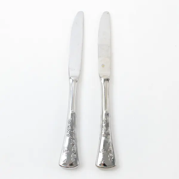 Lot of 2 Pfaltzgraff Wyndham Stainless Modern Hollow Butter Spreaders