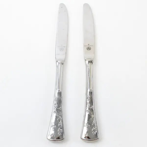 Lot of 2 Pfaltzgraff Wyndham Stainless Modern Hollow Butter Spreaders