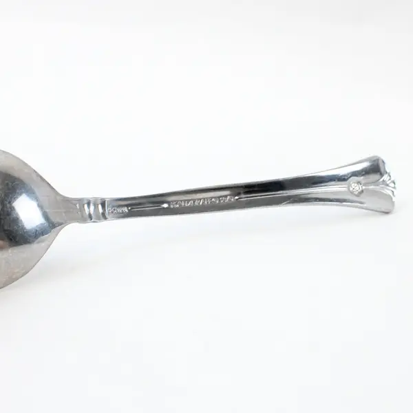 Lot of 2 Pfaltzgraff Satin Wentworth Stainless Steel Oval Soup Spoons 6.75"