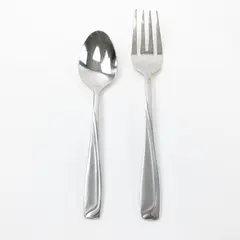 Lot of 2 Pfaltzgraff Satin Echo Stainless Steel Salad Fork and Teaspoon