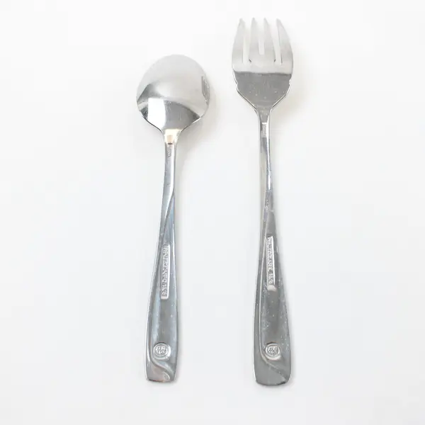 Lot of 2 Pfaltzgraff Satin Echo Stainless Steel Salad Fork and Teaspoon