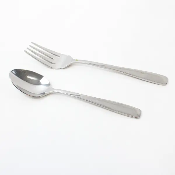Lot of 2 Pfaltzgraff Satin Echo Stainless Steel Salad Fork and Teaspoon