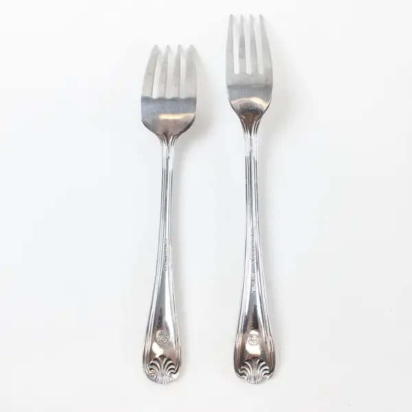 Lot of 2 Pfaltzgraff Sea Isle Stainless Steel Forks Salad 6.5" Dinner 7.5"