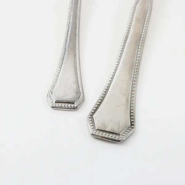 Lot of 2 International Silver Co SS Fork  8" and Teaspoon 6" Unknown Pattern 