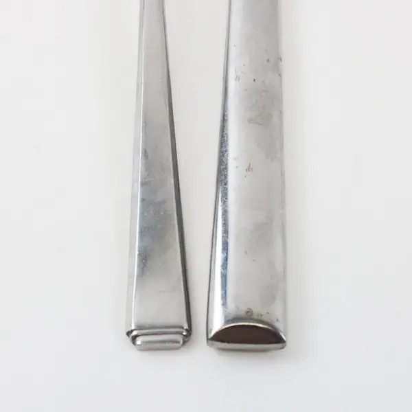 Lot of 2 Fortessa Stainless Dinner Knife 9.5" and Fork 7.5" Unknown Pattern